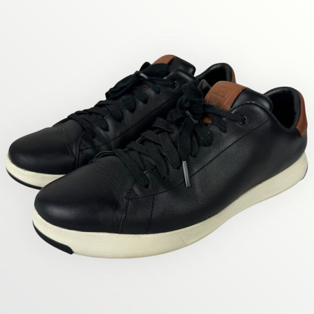 COLE HAAN Mens Size 9.5 Grandpro Tennis Sneakers Black Lace Up Shoes C23877